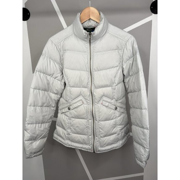 Woolrich Women’s Small Duck Down Puffer Jacket Full Zip Light Gray Frost - Picture 1 of 16